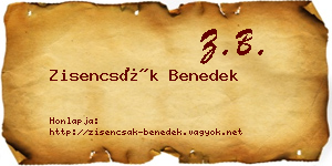 Zisencsák Benedek névjegykártya
