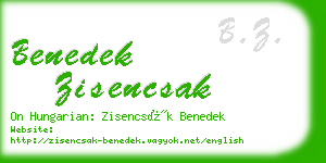 benedek zisencsak business card